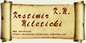 Krstimir Mileticki vizit kartica